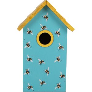 Clayre & Eef Domek dla ptaków 15x10x22 cm Błękitno-Żółty