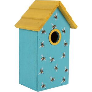 Clayre & Eef Domek dla ptaków 15x10x22 cm Błękitno-Żółty