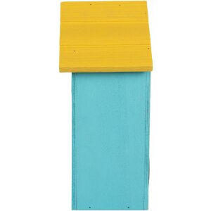 Clayre & Eef Domek dla ptaków 15x10x22 cm Błękitno-Żółty