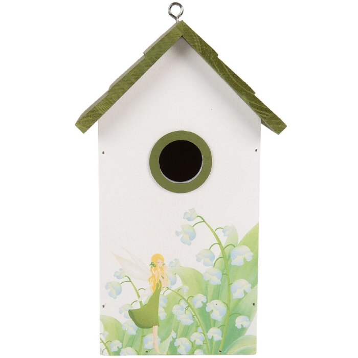 Clayre & Eef Domek dla ptaków 15x10x22 cm Biało-Zielony