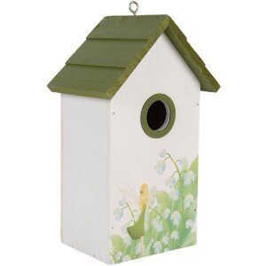 Clayre & Eef Domek dla ptaków 15x10x22 cm Biało-Zielony