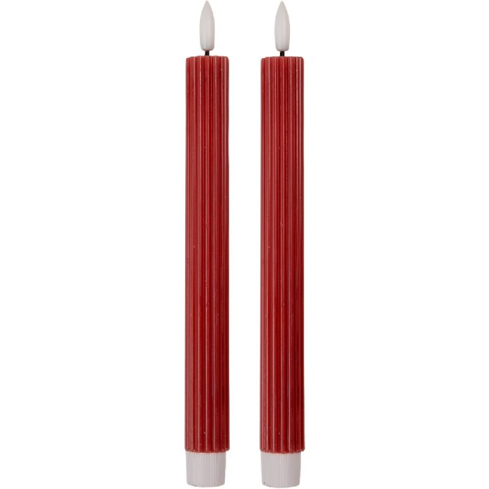 Clayre & Eef Zestaw 2 Świeczniki LED Różowe 2x25 cm