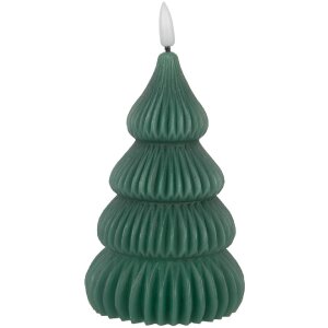 Clayre & Eef Świeca LED Choinka 8x17 cm 2xAA