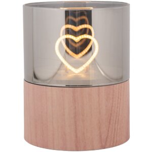 Clayre & Eef Świecznik LED Brąz Ø 8x10 cm 3xAAA