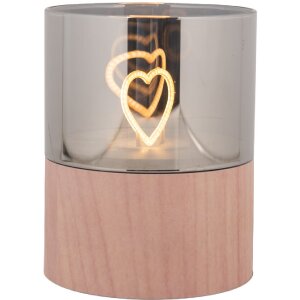 Clayre & Eef Świecznik LED Brąz Ø 8x10 cm 3xAAA