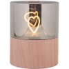 Clayre & Eef Świecznik LED Brąz Ø 8x10 cm 3xAAA