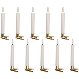 Clayre & Eef Zestaw 10 Świec LED 2x14 cm Białe