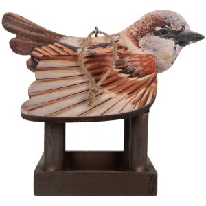 Clayre & Eef 6H2456 Domek dla ptaków 17x25x21 cm brązowo-beżowy