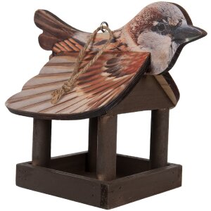 Clayre & Eef 6H2456 Domek dla ptaków 17x25x21 cm brązowo-beżowy
