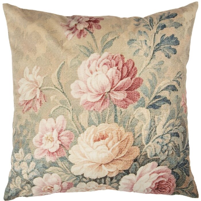 Clayre & Eef CPA23 Poszewka na poduszkę 45x45 cm Beżowo-Różowa