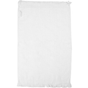 Clayre & Eef CT036 Ręcznik gościnny biały z czarnym wzorem 40x66 cm
