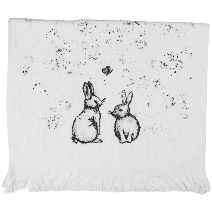 Clayre & Eef CTBNS-2 Ręcznik gościnny 40x66 cm biało-szary
