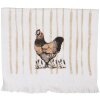 Clayre & Eef CTRFL-1 Ręcznik gościnny 40x66 cm biało-brązowy