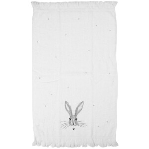 Clayre & Eef CTRUB Ręcznik gościnny 40x66 cm Biało-Szary