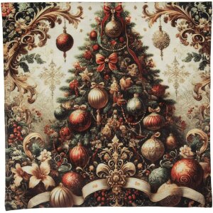 Clayre & Eef NCH23 Poszewka na poduszkę 45x45 cm Beżowo-Czerwona