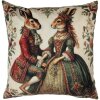 Clayre & Eef NE22 Poszewka 45x45 cm Beżowo-Czerwona