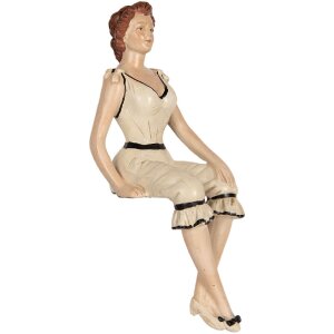 Clayre & Eef Dekoracja Kobieta 12x10x29 cm Beżowa
