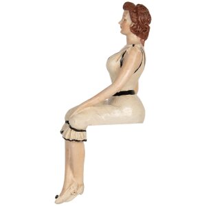 Clayre & Eef Dekoracja Kobieta 12x10x29 cm Beżowa