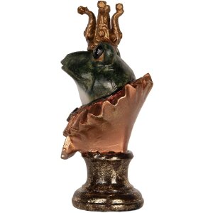 Clayre & Eef Żaba Popiersie 12x11x22 cm Zielono-Złota