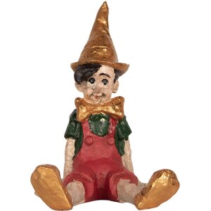 Clayre & Eef Pinocchio 13x13x19 cm beżowo-czerwona