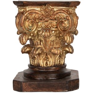 Clayre & Eef Podstawa 12x12x16 cm Brązowo-Złota