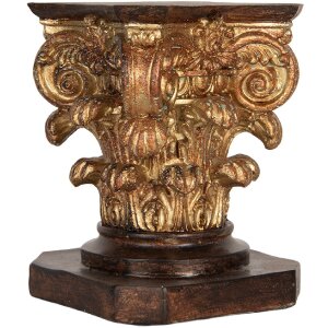 Clayre & Eef Podstawa 12x12x16 cm Brązowo-Złota
