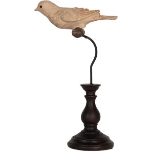 Clayre & Eef Wisząca Dekoracja Ptak 12x7x21 cm Beżowo-Brązowa