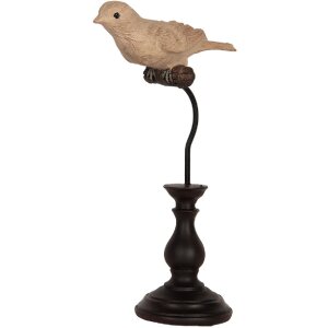 Clayre & Eef Wisząca Dekoracja Ptak 12x7x21 cm Beżowo-Brązowa