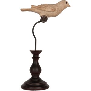 Clayre & Eef Wisząca Dekoracja Ptak 12x7x21 cm Beżowo-Brązowa