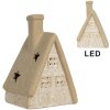 Clayre & Eef Dom z LED 15x10x21 cm Beżowy