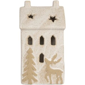 Clayre & Eef Dom z LED 10x9x18 cm - Dekoracja Świąteczna