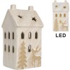 Clayre & Eef Dom z LED 10x9x18 cm - Dekoracja Świąteczna