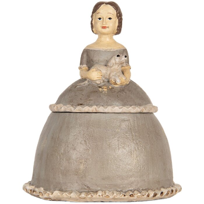 Clayre & Eef Dekoracja Kobieta 19x16x22 cm Beżowo-Szara