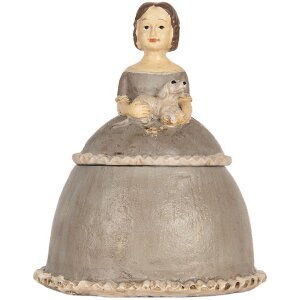 Clayre & Eef Dekoracja Kobieta 19x16x22 cm Beżowo-Szara