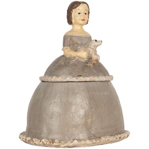 Clayre & Eef Dekoracja Kobieta 19x16x22 cm Beżowo-Szara