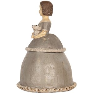 Clayre & Eef Dekoracja Kobieta 19x16x22 cm Beżowo-Szara