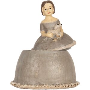 Clayre & Eef Dekoracja Kobieta 19x16x22 cm Beżowo-Szara