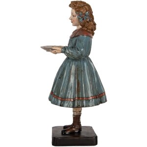 Clayre & Eef Dekoracja Kobieta 15x14x31 cm Beżowo-Niebieska