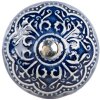 Clayre & Eef 66272 Klamka Drzwiowa Niebiesko-Beżowa 4x3 cm Ceramika