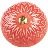 Clayre & Eef 66273 Klamka do drzwi czerwonobeżowa Ø 4x3 cm