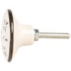 Clayre & Eef Klamka Drzwiowa Ø 4x3 cm Kremowo-Czarna