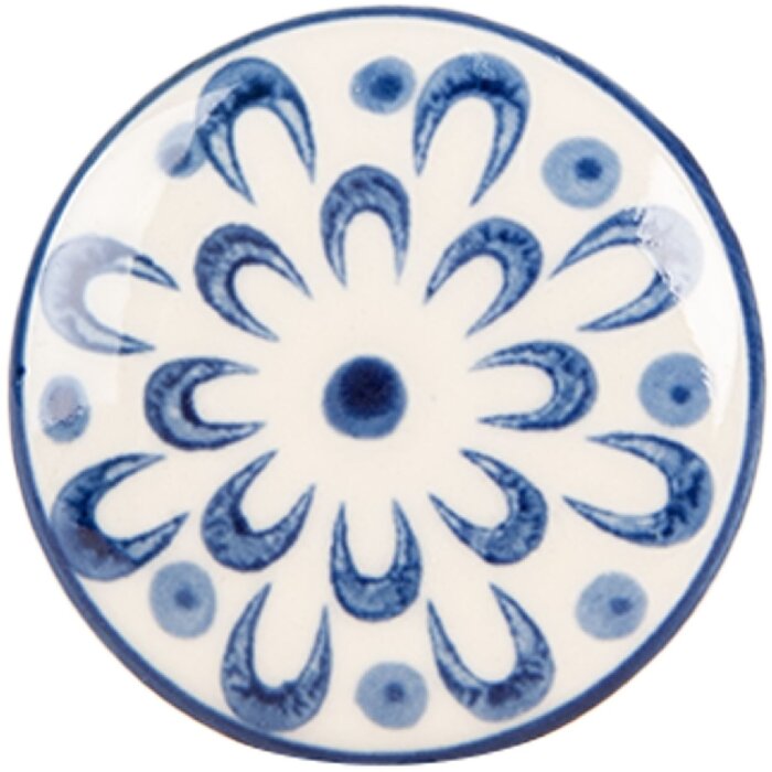 Clayre & Eef Klamka do Drzwi Ø 4x3 cm Ceramika Styl Wiejski