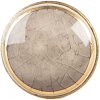 Clayre & Eef Klamka Drzwiowa Ceramika Ø 3x3 cm S3 cm Szaro-Złota