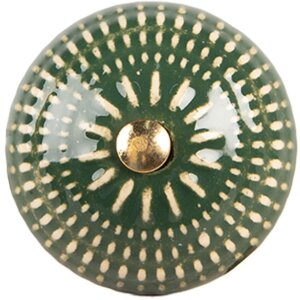Clayre & Eef Klamka do Drzwi Ceramiczna Śr. 4x3 cm
