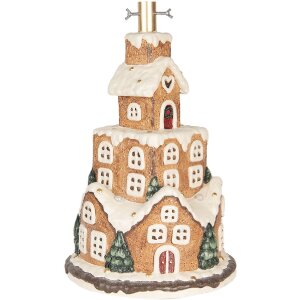 Clayre & Eef Podstawka pod choinkę Ø 35x57 cm Brązowo-Biała