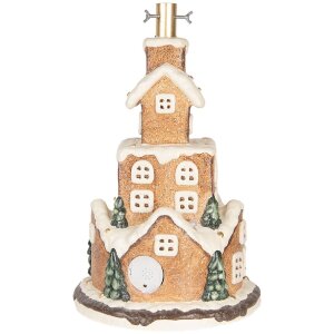 Clayre & Eef Podstawka pod choinkę Ø 35x57 cm Brązowo-Biała