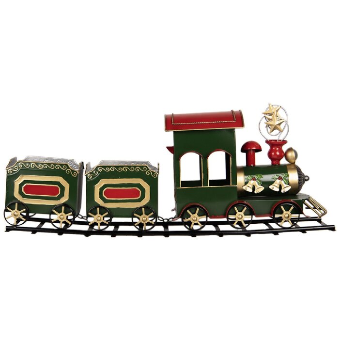 Clayre & Eef 5Y1309 Dekoracja Pociąg 77x15x31 cm Zielony