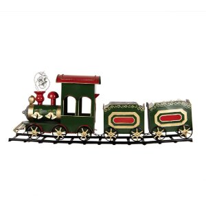 Clayre & Eef 5Y1309 Dekoracja Pociąg 77x15x31 cm Zielony