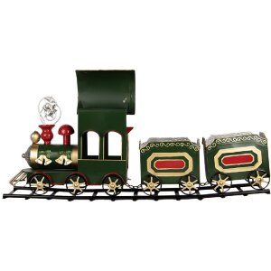 Clayre & Eef 5Y1309 Dekoracja Pociąg 77x15x31 cm Zielony