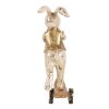 Clayre & Eef Dekoracja Królik 13x6x17 cm Biało-Złoty